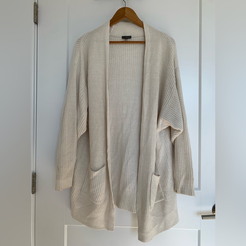Long white Express sweater
